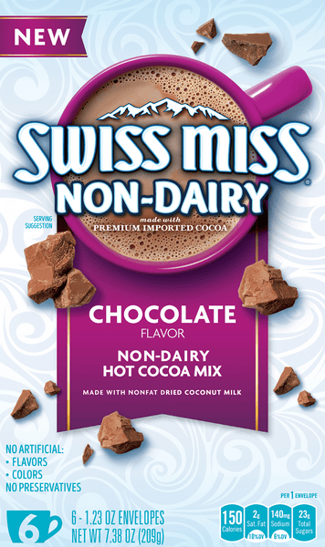 Swiss Miss Hot Cocoa Mix, Non-Dairy, Chocolate Flavor 6-1.23 Oz