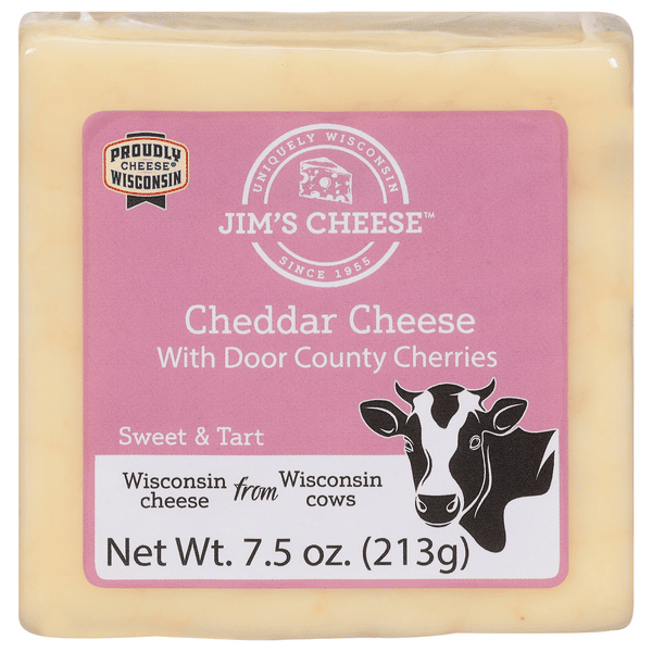 Jim's Cheese Cheddar Cheese with Door County Cherries, Sweet