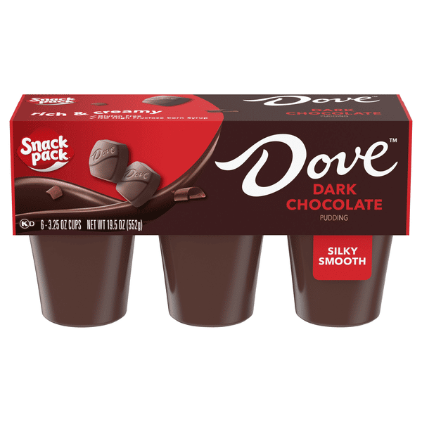 Snack Pack Dove Dark Chocolate Pudding, 6-3.25 oz Cups | Hy-Vee