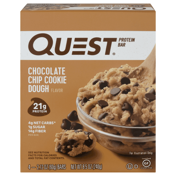 【良品】() QUEST Quest Protein Bars, Chocolate Chip Cookie Dough Flavor 4 Count