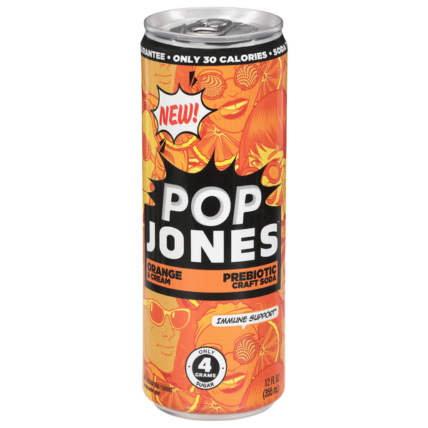 Pop Jones Prebiotic Craft Soda, Orange & Cream | Hy-Vee Aisles