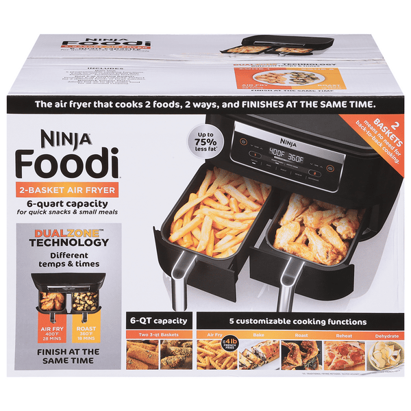 Ninja Foodi 2-Basket Air Fryer, 6Qt, Dual Zone Technology | Hy-Vee