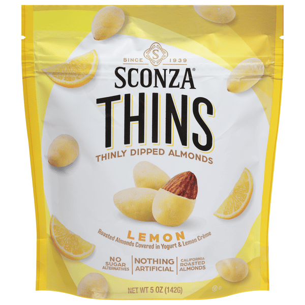 Sconza Thins Almonds, Lemon | Hy-Vee Aisles Online Grocery Shopping