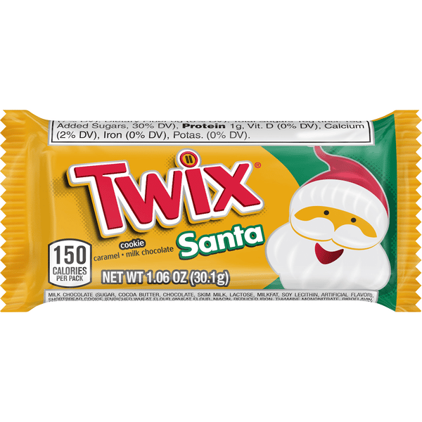TWIX Caramel Cookie Santa Full Size Christmas Chocolate Candy Bar