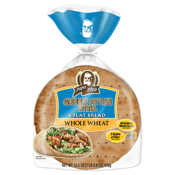Maxim's Nutricare Inc PAPA PITA, 100% WHOLE WHEAT GREEK PITA FLAT BREAD