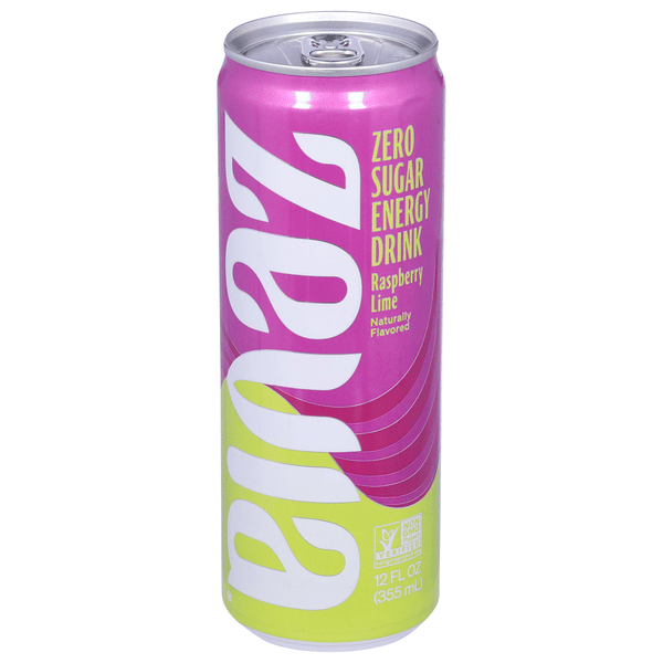 Zevia Zero Sugar Raspberry Lime Energy Drink 12 fl oz | Hy-Vee