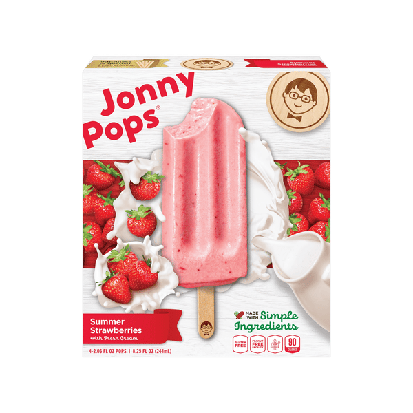 Jonnypops Ice Pops, Summer Strawberries 4-2.06 Fl Oz | Hy-Vee