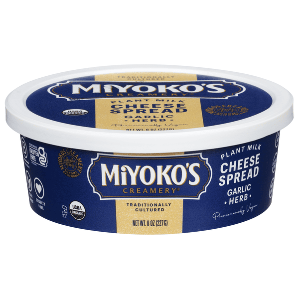 ヤギッコリー Miyoko's Creamery Plant Milk Garlic Herb Cheese Spread 8 oz | Hy