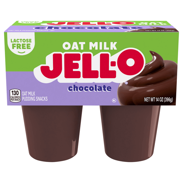Jell-O Oat Milk Pudding Cups, Chocolate, 4Ct | Hy-Vee Aisles