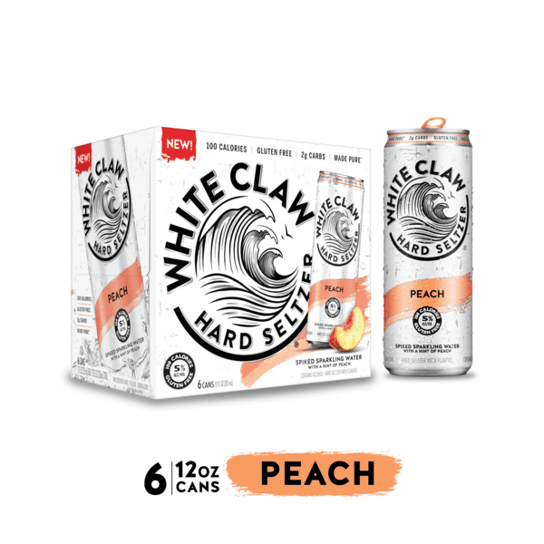 White Claw Hard Seltzer, Peach 6Pk | Hy-Vee Aisles Online Grocery