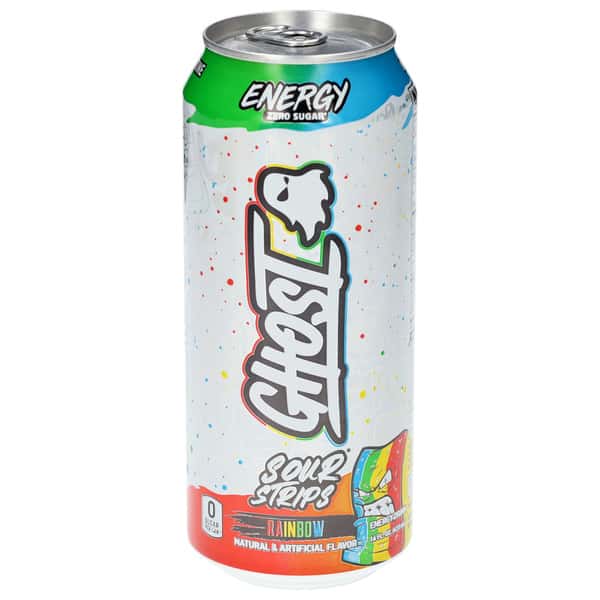 Ghost Zero Sugar Sour Strips Rainbow Energy Drink 16 fl oz | Hy