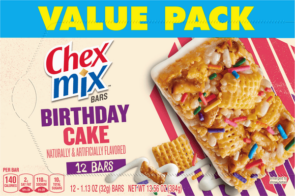 Chex Mix Bars, Birthday Cake, Value Pack 12-1.13 oz | Hy-Vee