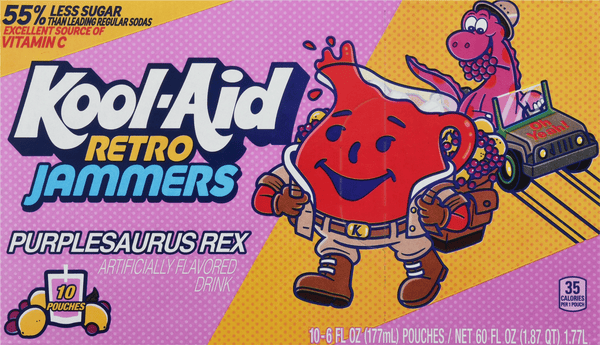 Kool-Aid Retro Jammers Purplesaurus Rex Flavored Drink 10PK | Hy