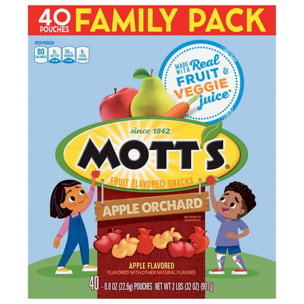 Mott's Apple Orchard Fruit Flavored Snacks, Family Pack, 40-.08 oz