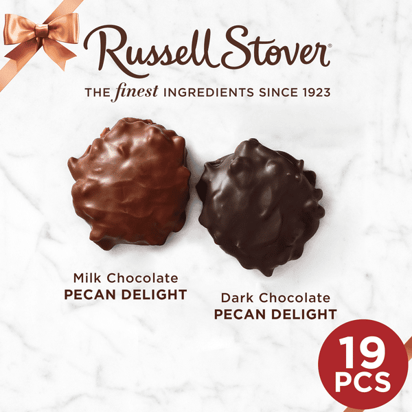 Russell Stover Pecan Delights Milk & Dark Chocolate, 19 Piece