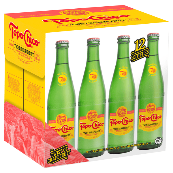 Topo Chico Mineral Water, Twist of Grapefruit, Carbonated, 12Pk