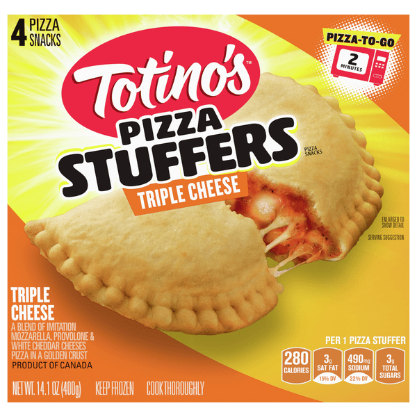 Totino's Pizza Stuffers, Triple Cheese Flavored, Frozen Snacks, 4