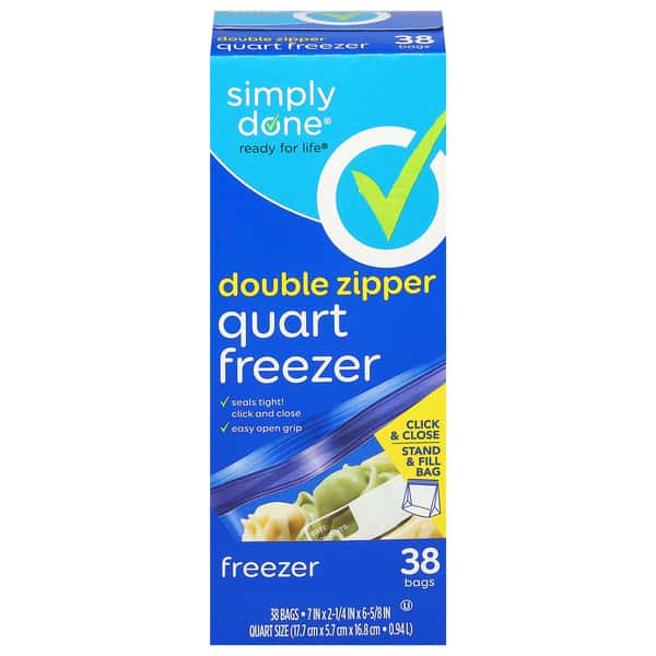 Simply Done Double Zipper Quart Freezer Bags | Hy-Vee Aisles
