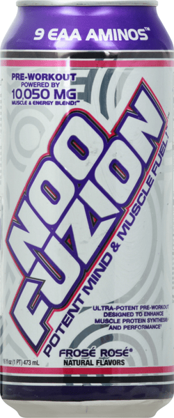 REDLINE NOO Fusion Carbonated Pre-Workout Energy Drink - Frose Rose Flavor (12 Pack)