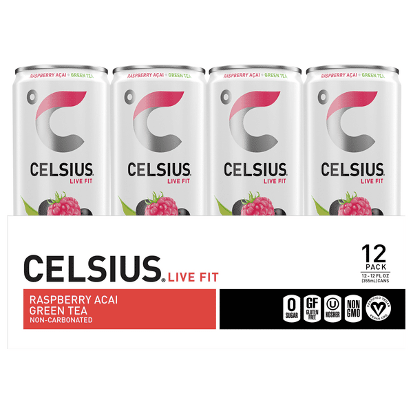 Celsius Raspberry Acai Green Tea 12Pk | Hy-Vee Aisles Online