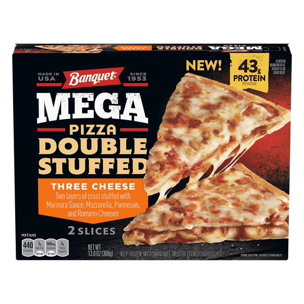 Banquet Mega Pizza Double Stuffed, Three Cheese, 2 Slices | Hy-Vee