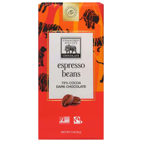 Endangered Species Chocolate Natural Dark Chocolate With Espresso