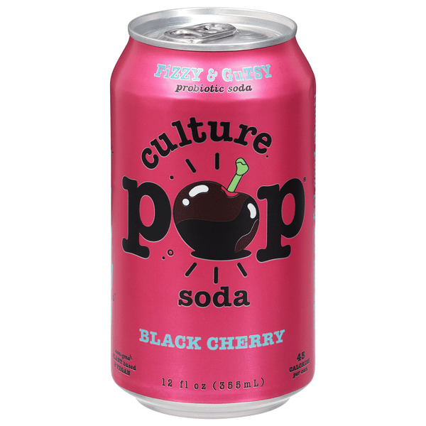 Culture Pop Sparkling Black Cherry Probiotic Soda 12 fl oz | Hy