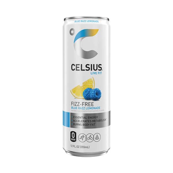 CELSIUS Fizz Free Blue Razz Lemonade, Functional Energy Drink 12