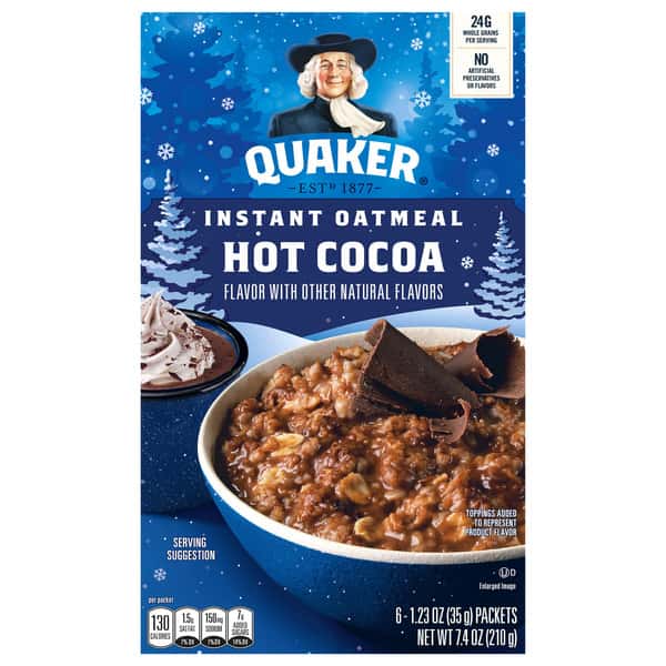 Quaker Instant Hot Cocoa Oatmeal | Hy-Vee Aisles Online Grocery