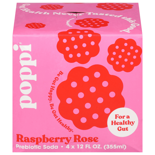 Poppi Prebiotic Soda, Raspberry Rose 4 Pack | Hy-Vee Aisles Online