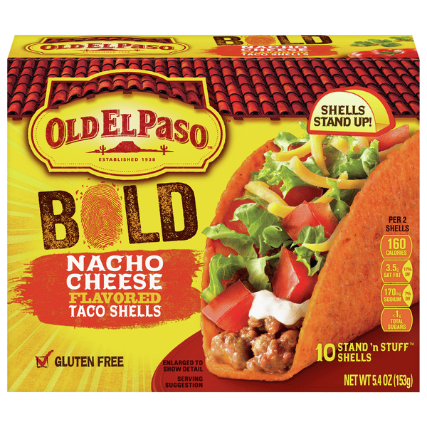 Old El Paso Stand 'n Stuff Bold Nacho Cheese Flavored Taco Shells