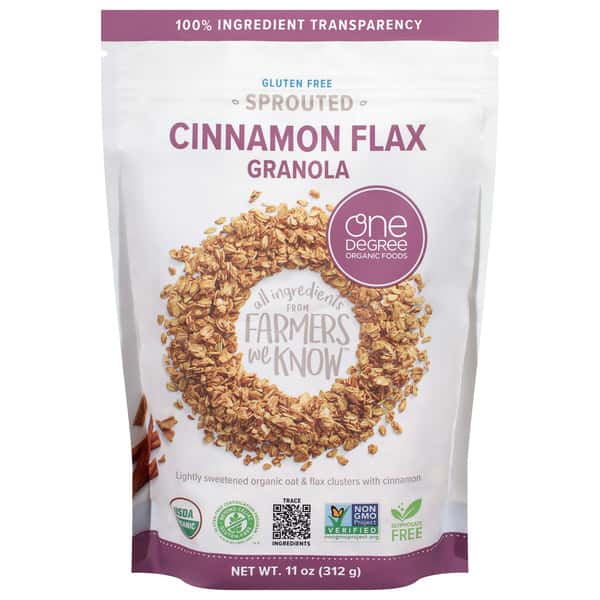 One Degree Organic Foods Granola, Sprouted, Cinnamon Flax | Hy-Vee