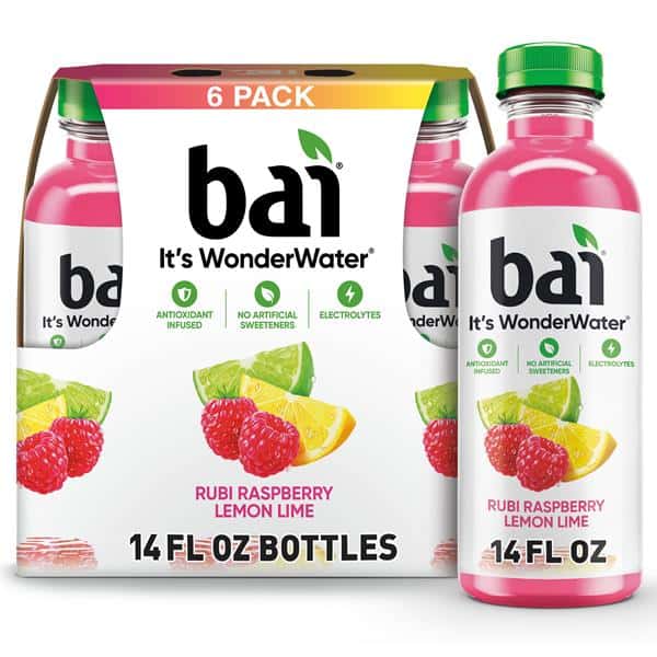 Bai Antioxidant Infused Water Beverage, Raspberry Lemon Lime, 6 Pack ...