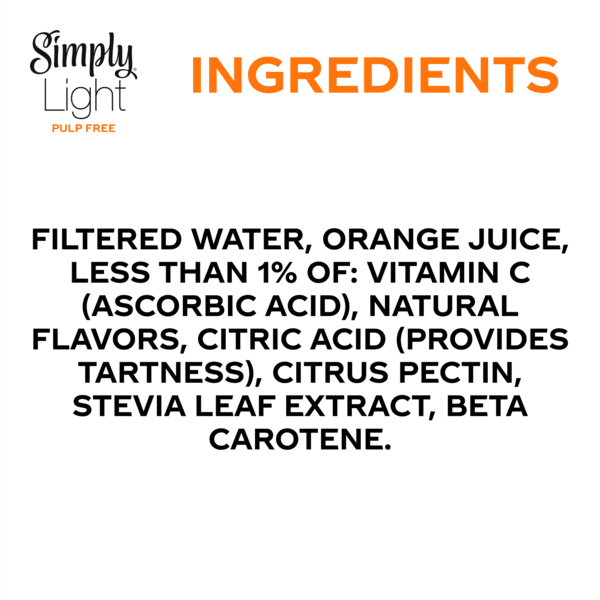 Simply Light Orange Juice Nutrition Facts Simply Light Orange