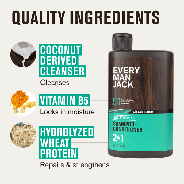 Every Man Jack Sea Salt + Citrus Daily 2-In-1 Shampoo And