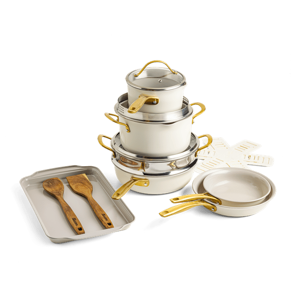 Season Collection Cookware Hy-Vee Seasons 16 Piece Nonstick Cookware Set in Linen | Hy-Vee Aisles ...