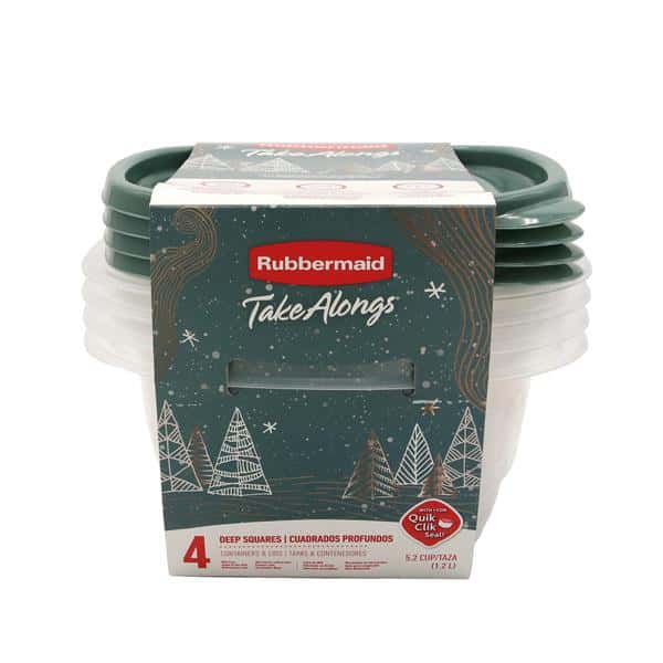 Rubbermaid 5.2 Cups Green Take Alongs Deep Square 4 Ct | Hy-Vee Aisles ...