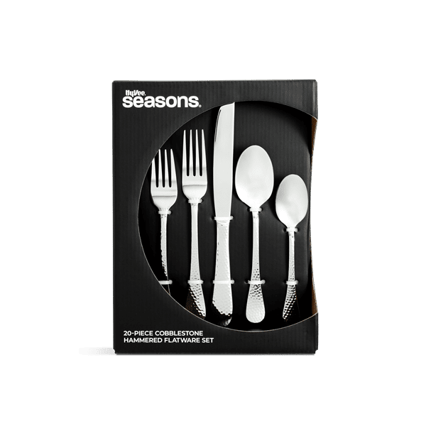 Hy-Vee Seasons Cobblestone Stainless Steel Hammered Flatware