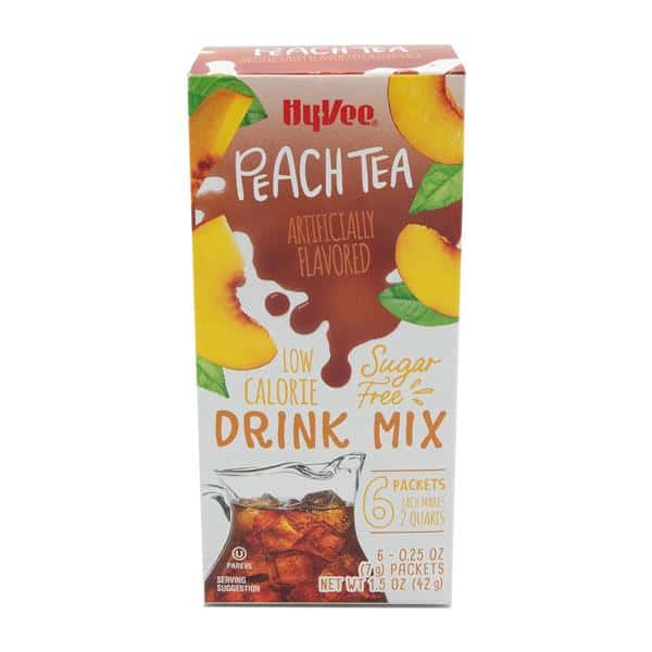Hy-Vee SimplyLight Low Calorie Peach Iced Tea Drink Mix 6 Ct