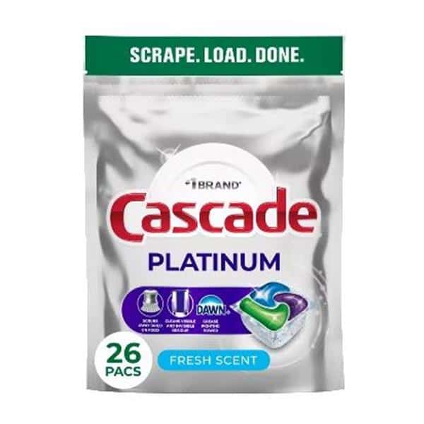 Cascade Platinum Dishwasher Detergent ActionPacs, Fresh, 59-count main image 1