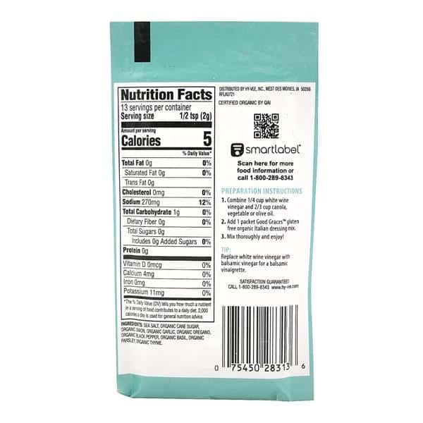 Good Graces Organic Italian Dressing Mix Hy-Vee Aisles Online