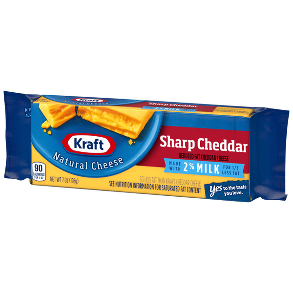 ちゃー Kraft Sharp Cheddar Cheese Made with 2% Milk Brick | Hy-Vee