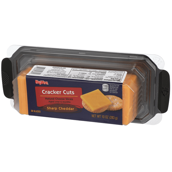 Hy-Vee Cracker Cuts Natural Sharp Cheddar Cheese Slices 30Ct