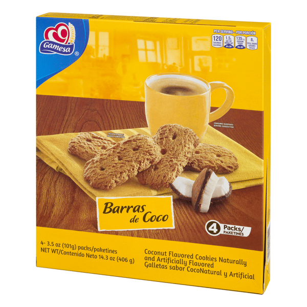 COCOナッツページです Gamesa Barras de Coco Coconut Cookies 4Pk | Hy-Vee Aisles