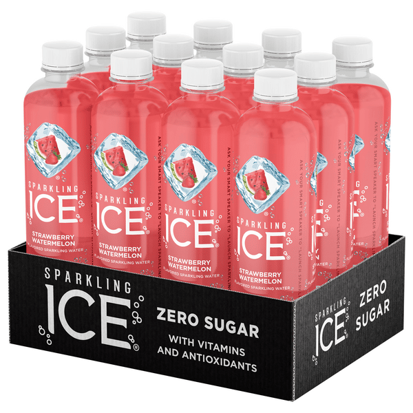 thumbnail image 2 of Sparkling Ice Strawberry Watermelon Sparkling Water, 17 Fl Oz (Pack Of 12) – With Antioxidants 2 of 5