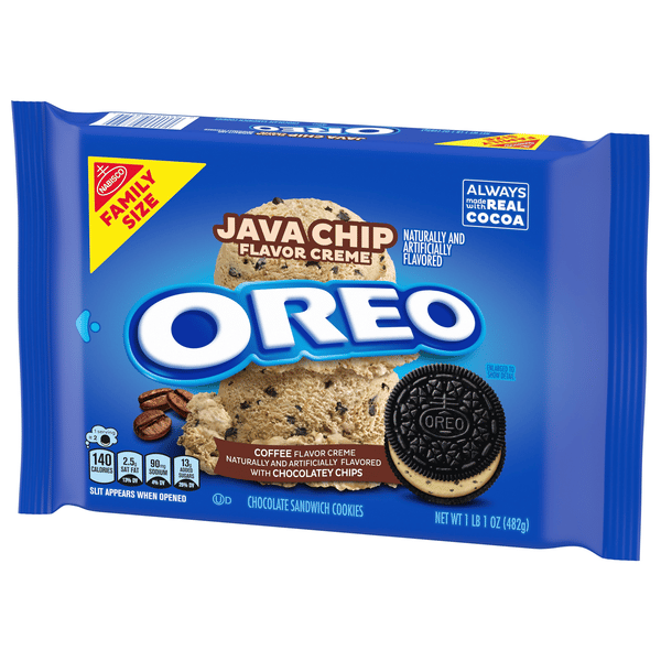 Nabisco Oreo Java Chip Flavor Creme Chocolate Sandwich Cookies Family ...
