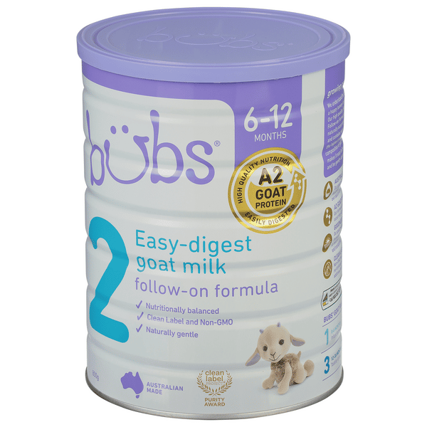 Bubs Australian Goat Milk-based Infant Formula Stage 2 | Hy