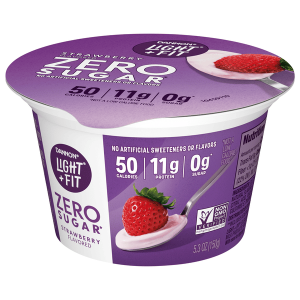 Dannon Light + Fit Zero Sugar Strawberry Flavored Yogurt