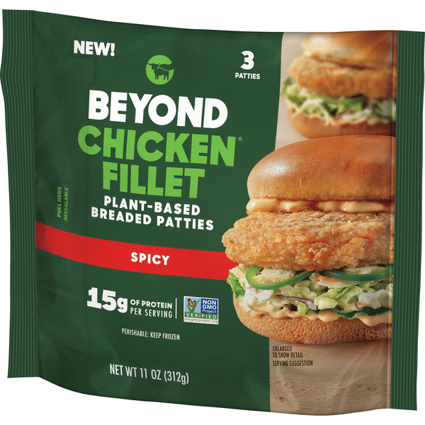 Beyond Chicken Fillet Plant-Based Breaded Patties, Spicy, 3Ct | Hy-Vee ...