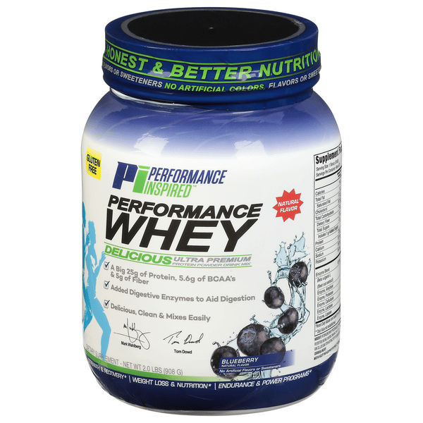 Performance Inspired Whey Protein Powder, Blueberry | Hy-Vee Aisles ...